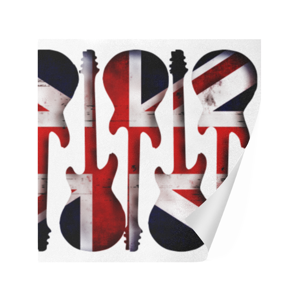 Large British Flag UK Flag Guitars Decorating Gift Wrapping Paper 58"x 23" (3 Rolls)