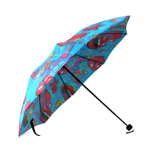 Pop Art Kiss by Nico Bielow Foldable Umbrella (Model U01)