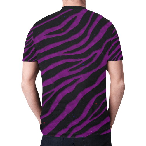 Ripped SpaceTime Stripes - Purple New All Over Print T-shirt for Men (Model T45)