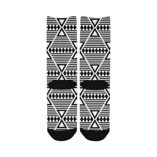 Black Aztec Tribal Women's Custom Socks