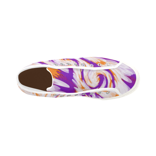 Purple Orange Tie Dye Swirl Abstract Vancouver H Men's Canvas Shoes/Large (1013-1)