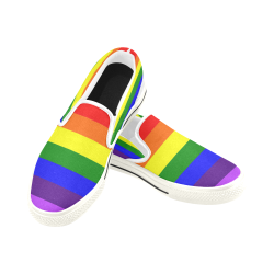 Rainbow Flag (Gay Pride - LGBTQIA+) Slip-on Canvas Shoes for Kid (Model 019)
