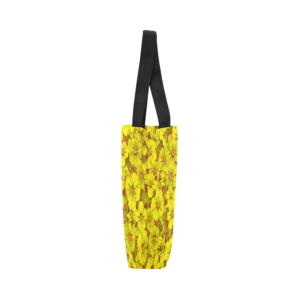 Yellow flower pattern Canvas Tote Bag (Model 1657)