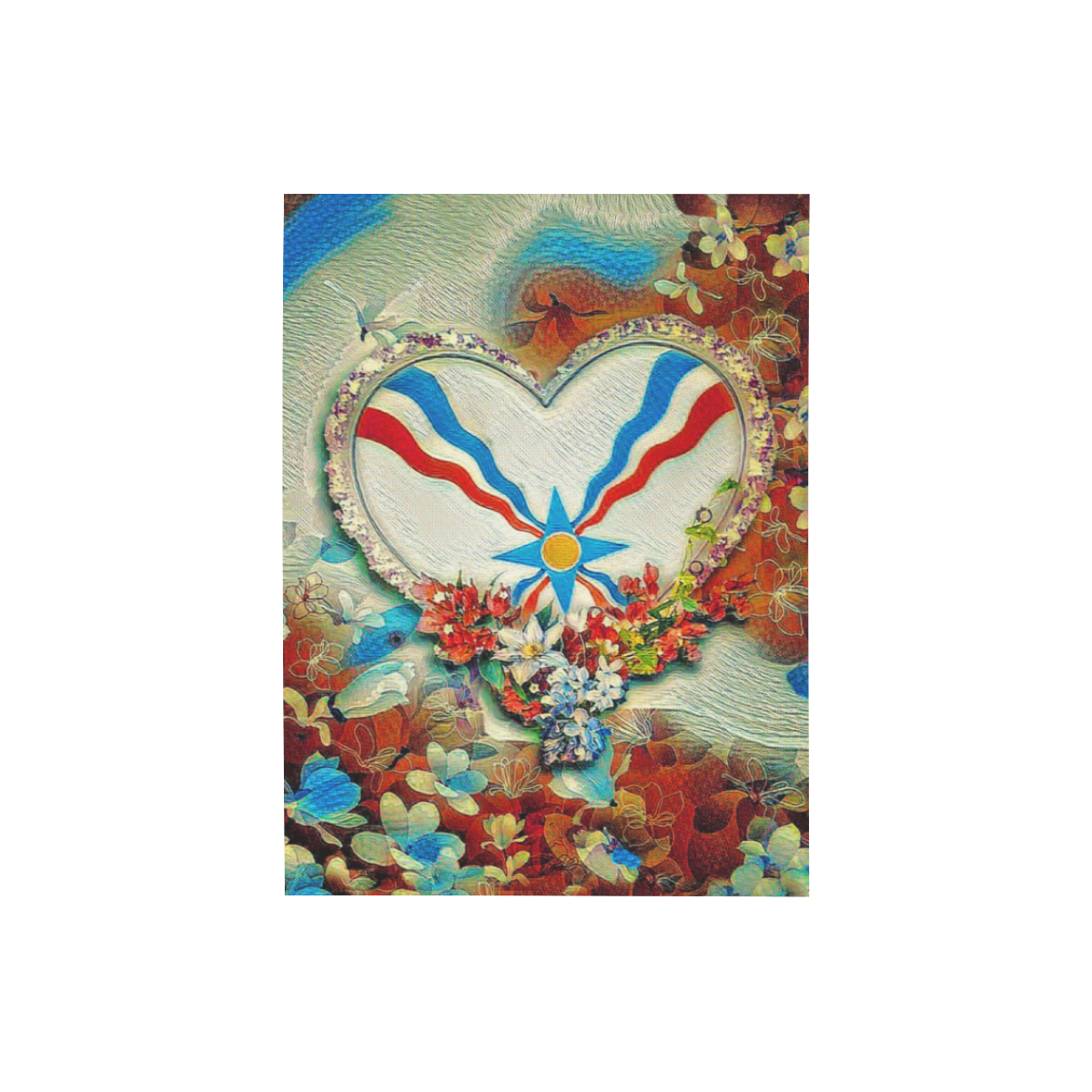 Assyrian Heart Photo Panel for Tabletop Display 6"x8"