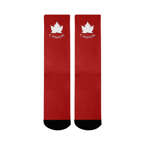 Canada Souvenir Socks Red Mid-Calf Socks (Black Sole)