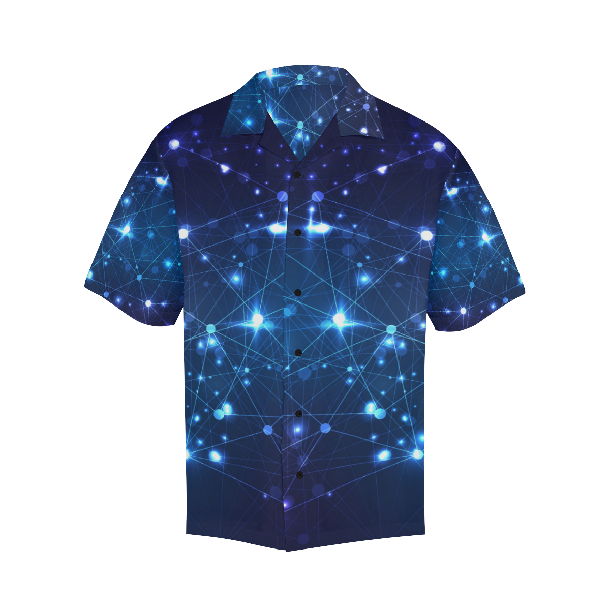 Twinkle Twinkle Little Blue Stars Cosmic Sky Hawaiian Shirt (Model T58)