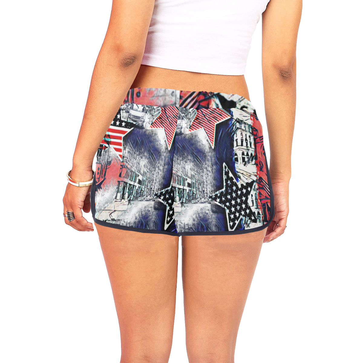 American Town Design By Me by Doris Clay-Kersey Women's All Over Print Relaxed Shorts (Model L19)