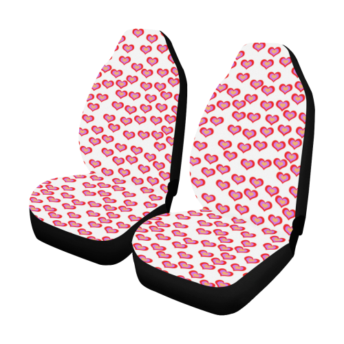 Pink Heart Pattern Car Seat Covers (Set of 2)