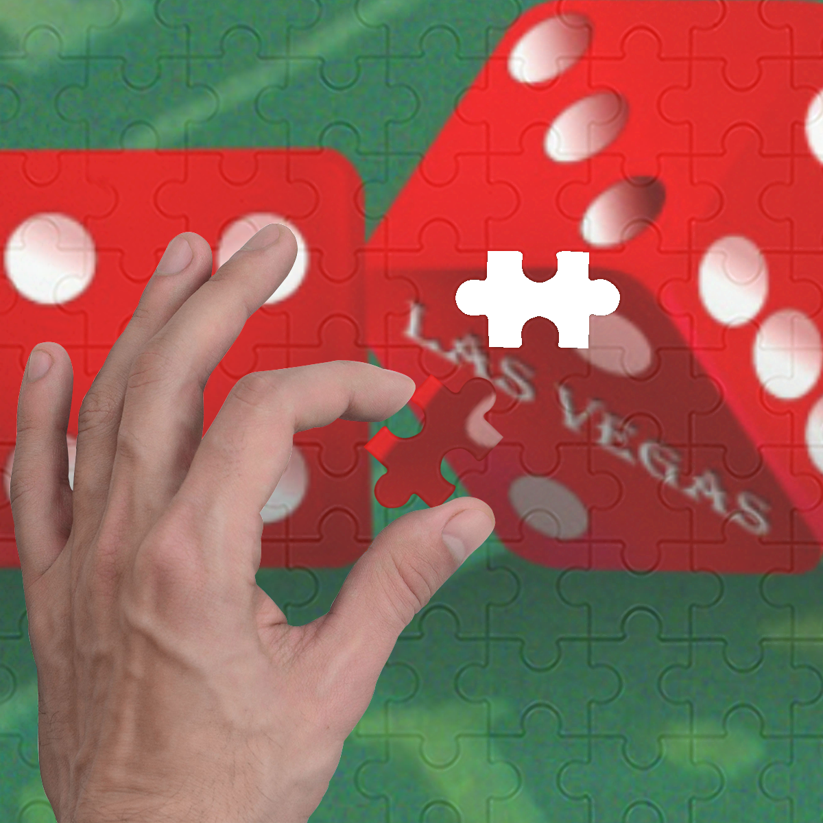 Las Vegas Dice on Craps Table 500-Piece Wooden Photo Puzzles