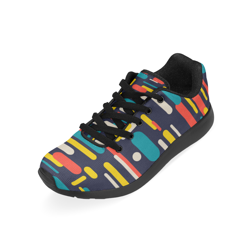 Colorful Rectangles Kid's Running Shoes (Model 020)