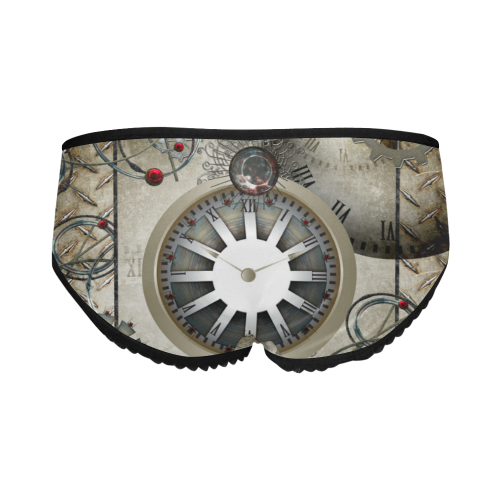 Steampunk, noble design, clocks and gears Women's All Over Print Classic Briefs (Model L13)