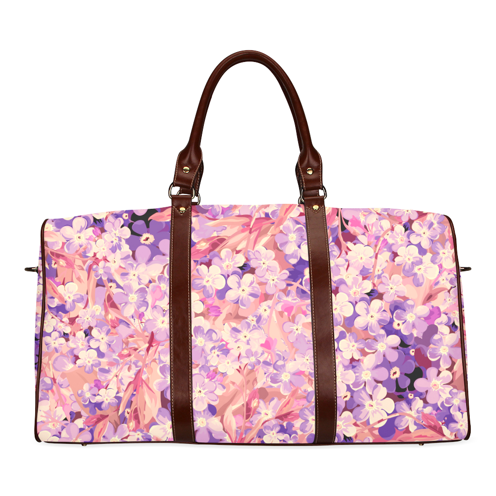 flower pattern Waterproof Travel Bag/Small (Model 1639)