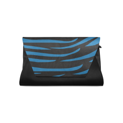 Tiger Stripes Black and Classic Blue Clutch Bag (Model 1630)