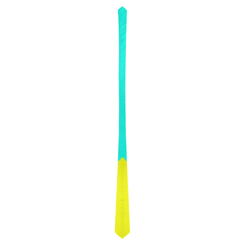 Bright Neon Yellow and Blue Classic Necktie (Two Sides)