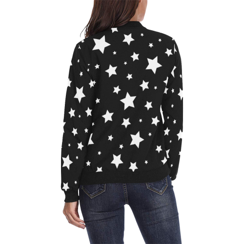 Stars Jacket All Over Print Bomber Jacket for Women (Model H36)