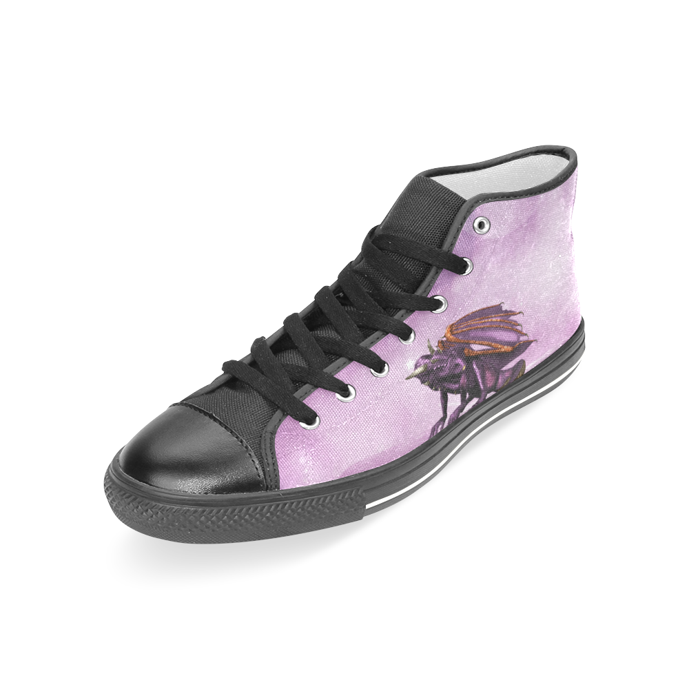 Wonderful violet dragon Women's Classic High Top Canvas Shoes (Model 017)