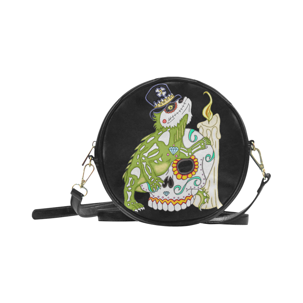 Iguana Sugar Skull Round Sling Bag (Model 1647)