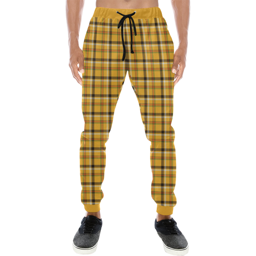 Yellow Tartan (Plaid) Men's All Over Print Sweatpants (Model L11)