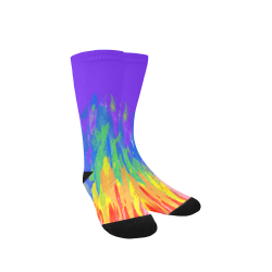 Flames Paint Abstract Purple Women's Custom Socks