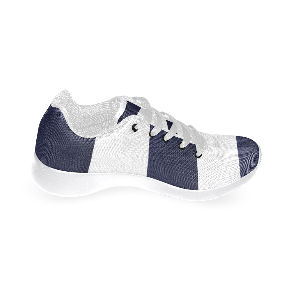 Blue White Stripes Women’s Running Shoes (Model 020)