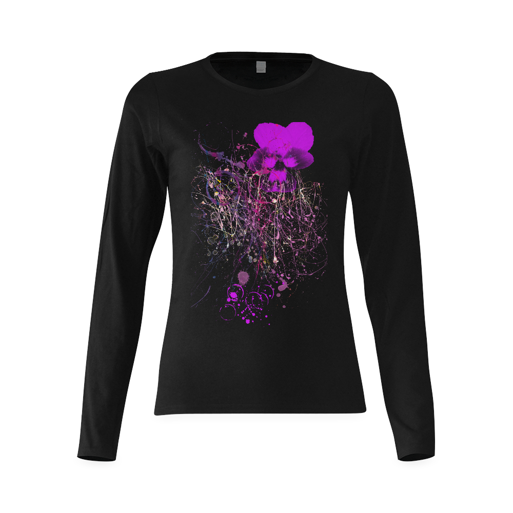 Elegant violet Sunny Women's T-shirt (long-sleeve) (Model T07)