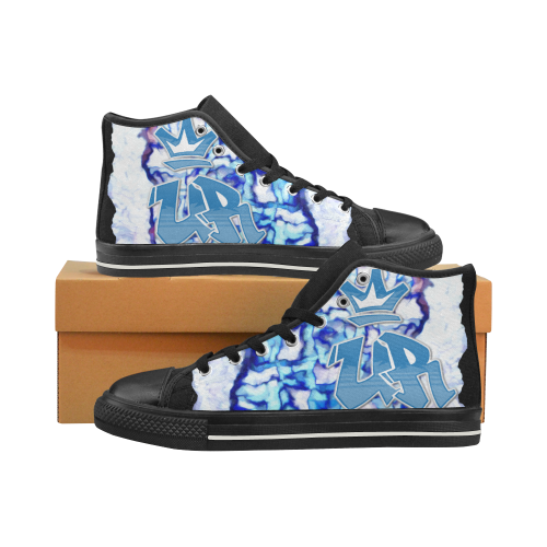 Blue Knights High Top Canvas Shoes for Kid (Model 017)