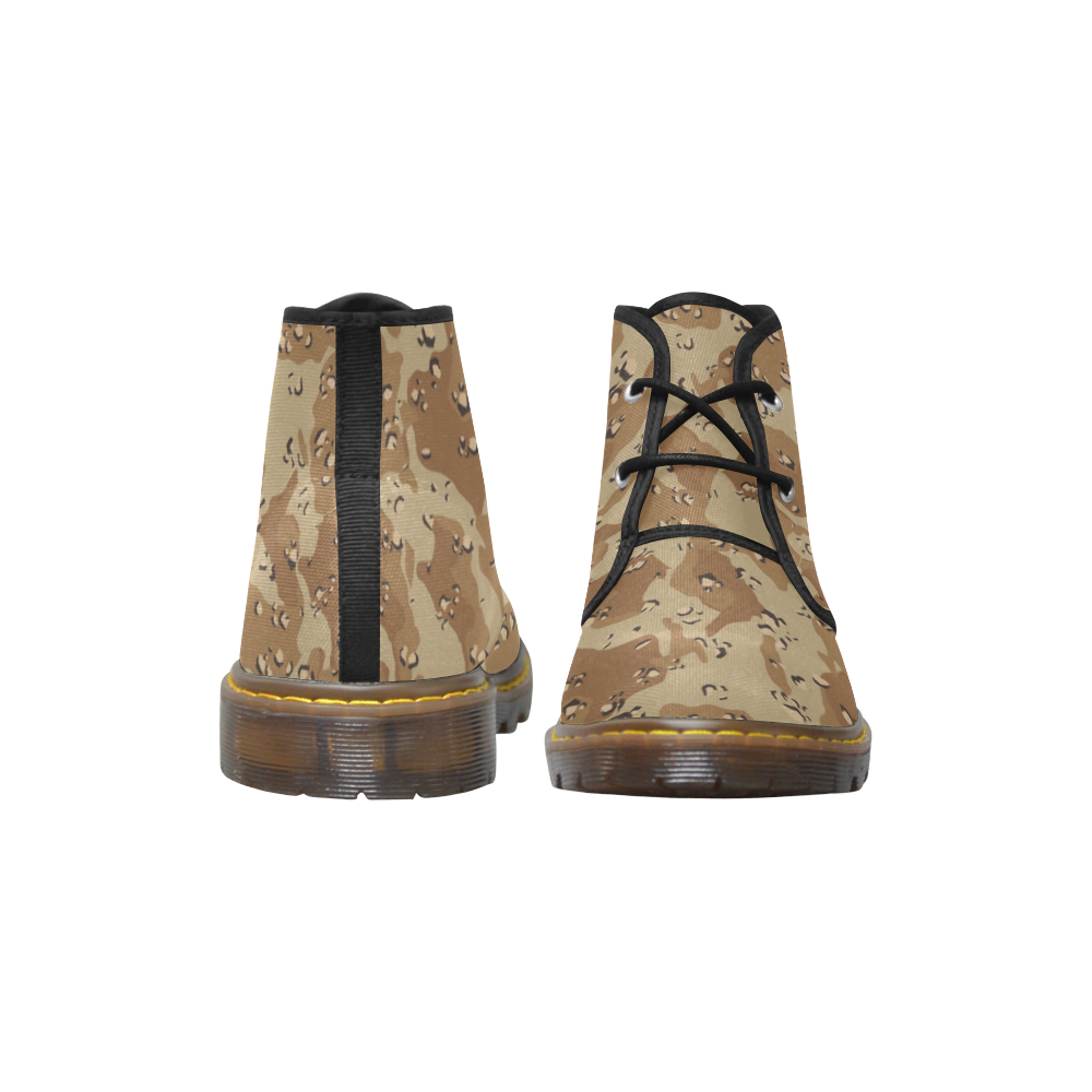 Vintage Desert Brown Camouflage Men's Canvas Chukka Boots (Model 2402-1)