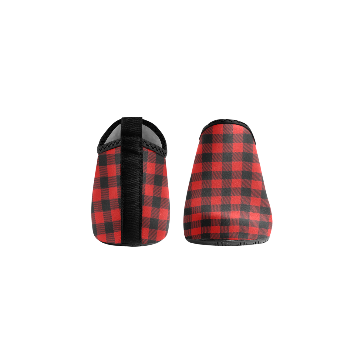 LUMBERJACK Squares Fabric - red black Women's Slip-On Water Shoes (Model 056)