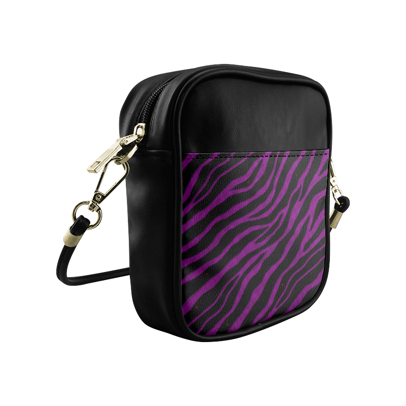 Ripped SpaceTime Stripes - Purple Sling Bag (Model 1627)
