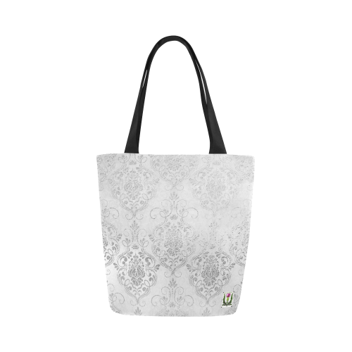 FD's Wedding Collection- Bride w/Pink Heart and Diamond Rings Sliver Tote Bag 53086 Canvas Tote Bag (Model 1657)