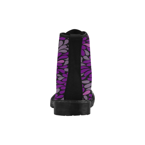 Purple leaves Martin Boots for Women (Black) (Model 1203H)