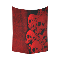 Gothic Red Vampire Skulls Cotton Linen Wall Tapestry 60"x 80"