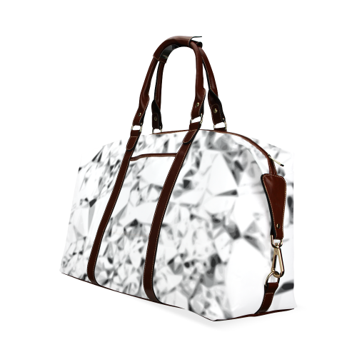 Diamond white grey silver black triangle geometric abstract Classic Travel Bag (Model 1643) Remake