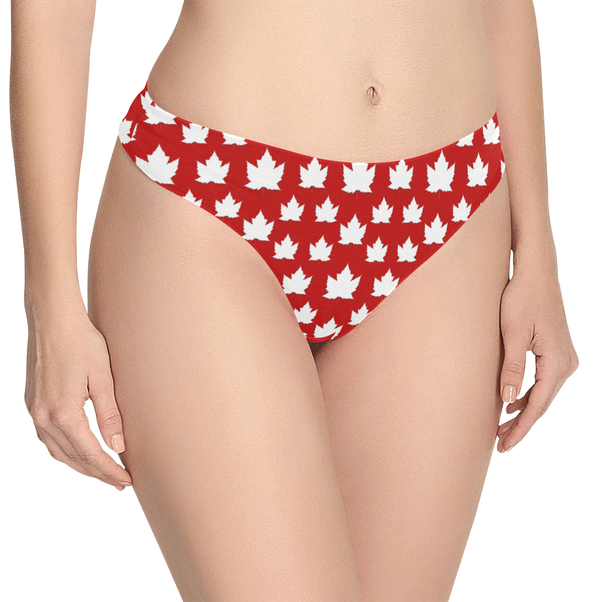 Cute Canada Panties Canada Maple Leaf Thong Underwear Women's All Over Print Thongs (Model L30)