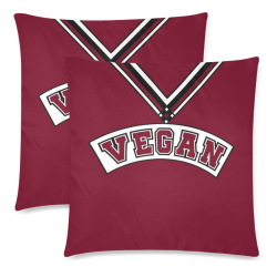 Vegan Cheerleader Custom Zippered Pillow Cases 18"x 18" (Twin Sides) (Set of 2)