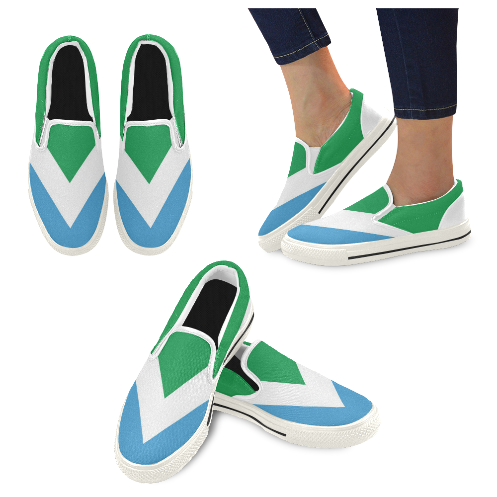 Vegan Flag Women's Slip-on Canvas Shoes/Large Size (Model 019)