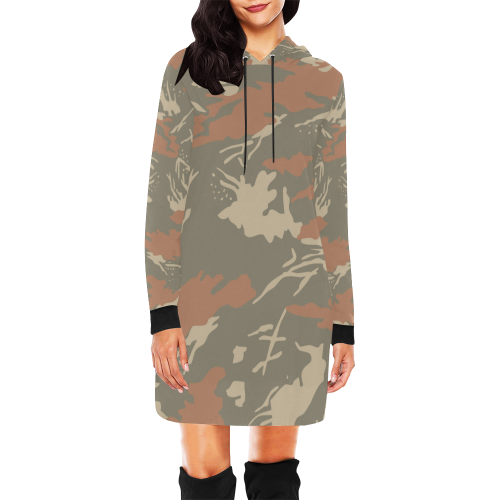 Graffiti Camouflage All Over Print Hoodie Mini Dress (Model H27)