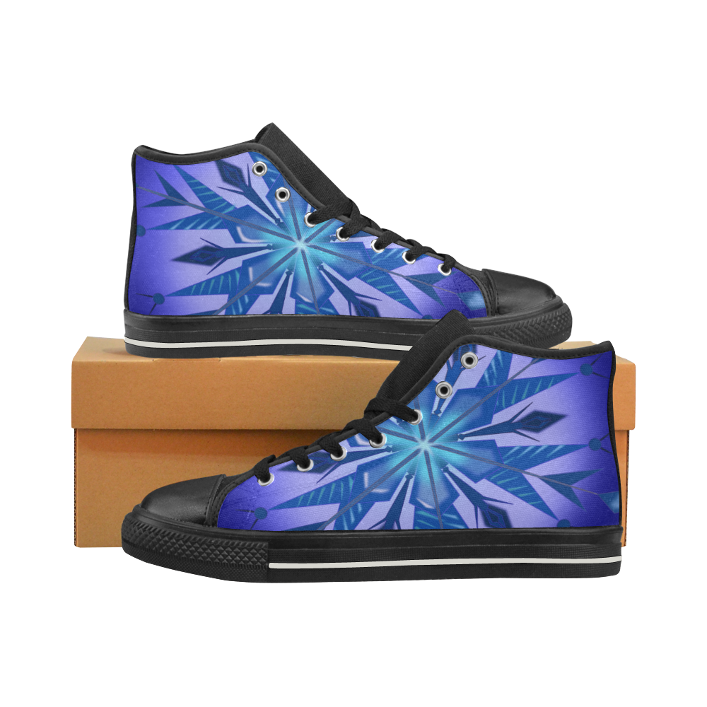 SNOW FLAKE High Top Canvas Shoes for Kid (Model 017)