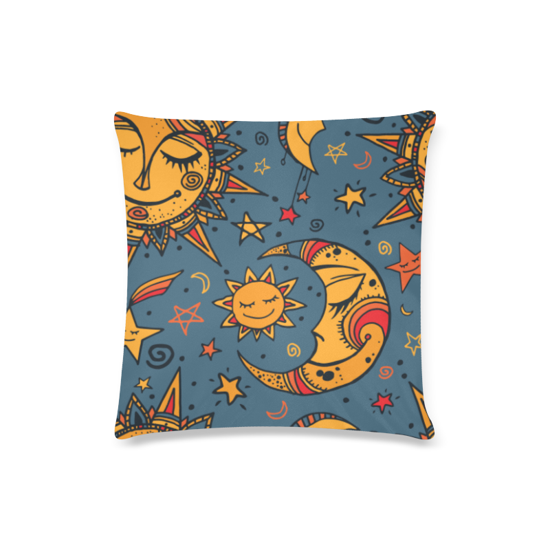Cute Moons & Stars Custom Zippered Pillow Case 16"x16"(Twin Sides)