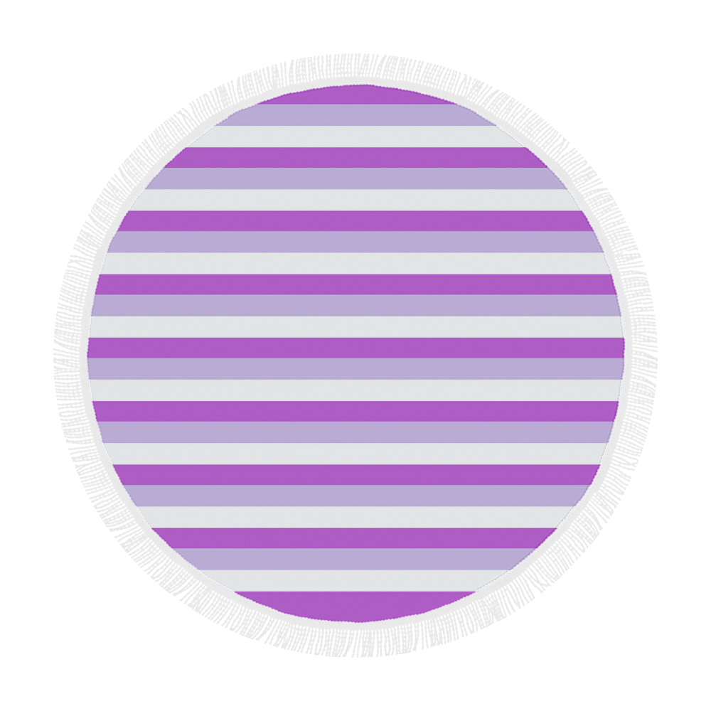 Purple Stripes Circular Beach Shawl 59"x 59"