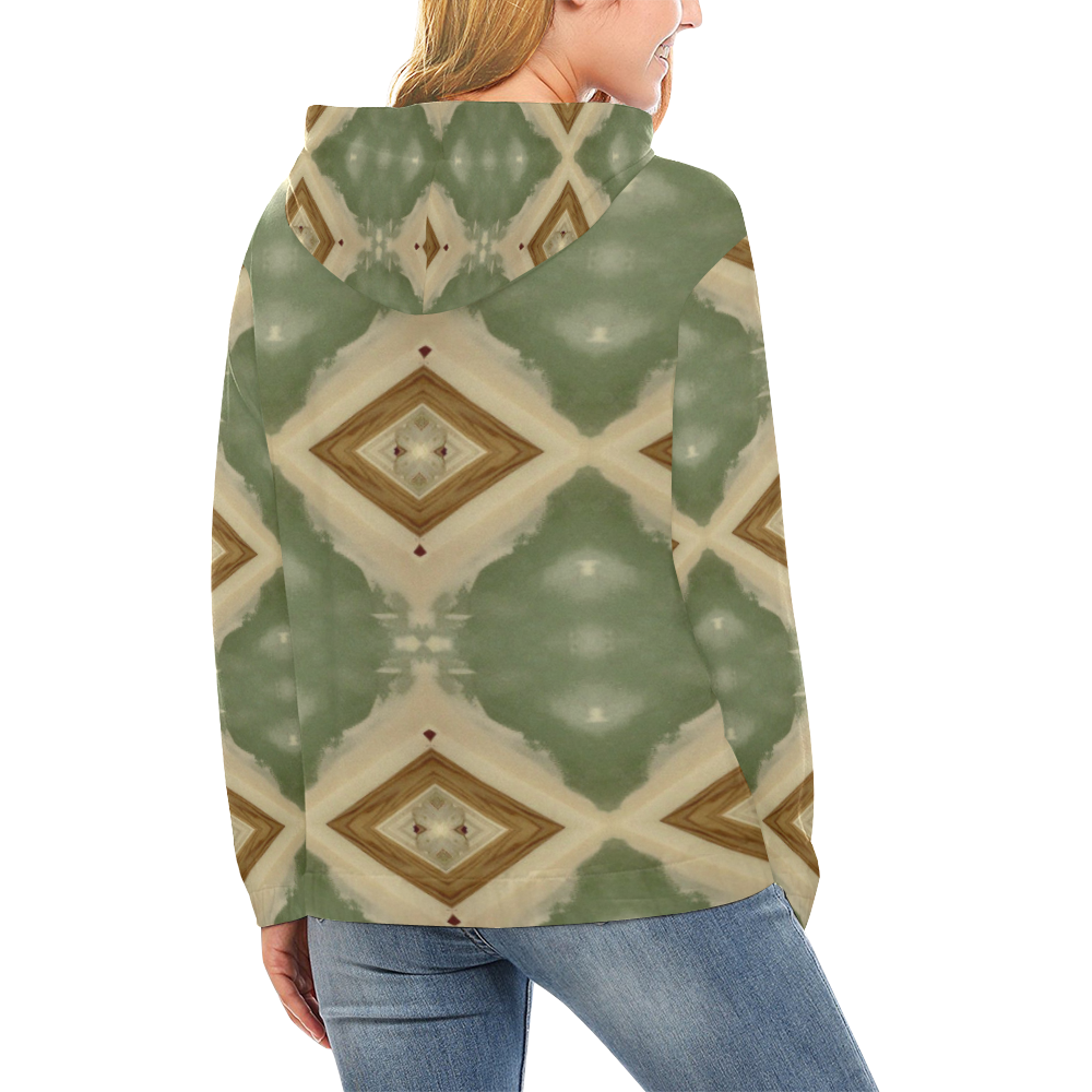 Geometric Camo All Over Print Hoodie for Women (USA Size) (Model H13)