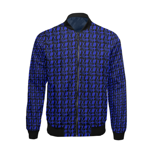 NUMBERS Collection Symbols Royal All Over Print Bomber Jacket for Men (Model H19)