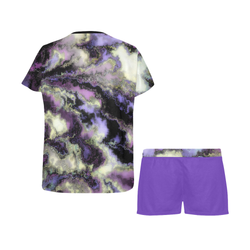Purple marble Women's Short Pajama Set