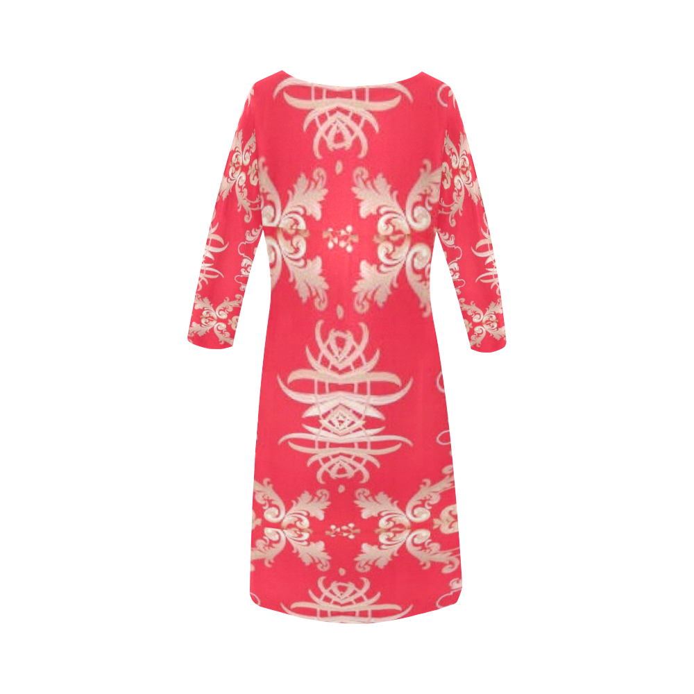 red chinese style design collar dress Round Collar Dress (D22)