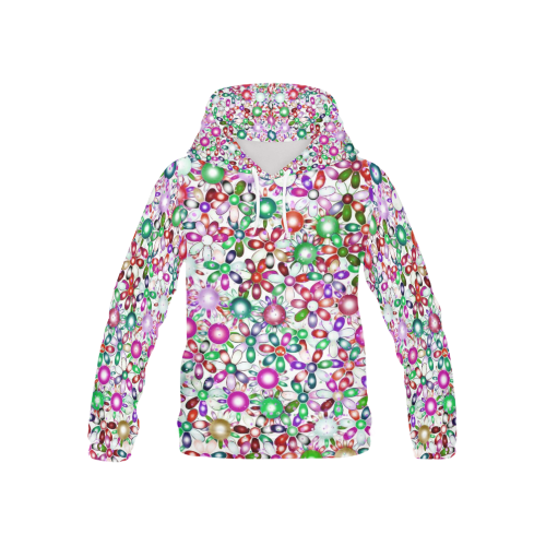 Vivid floral pattern 4181A by FeelGood All Over Print Hoodie for Kid (USA Size) (Model H13)