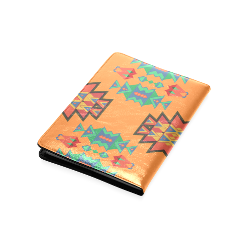 Misc shapes on an orange background Custom NoteBook A5