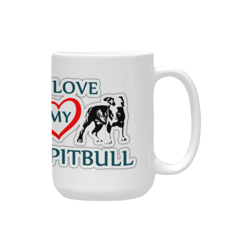 Pitbull Love Custom Ceramic Mug (15OZ)