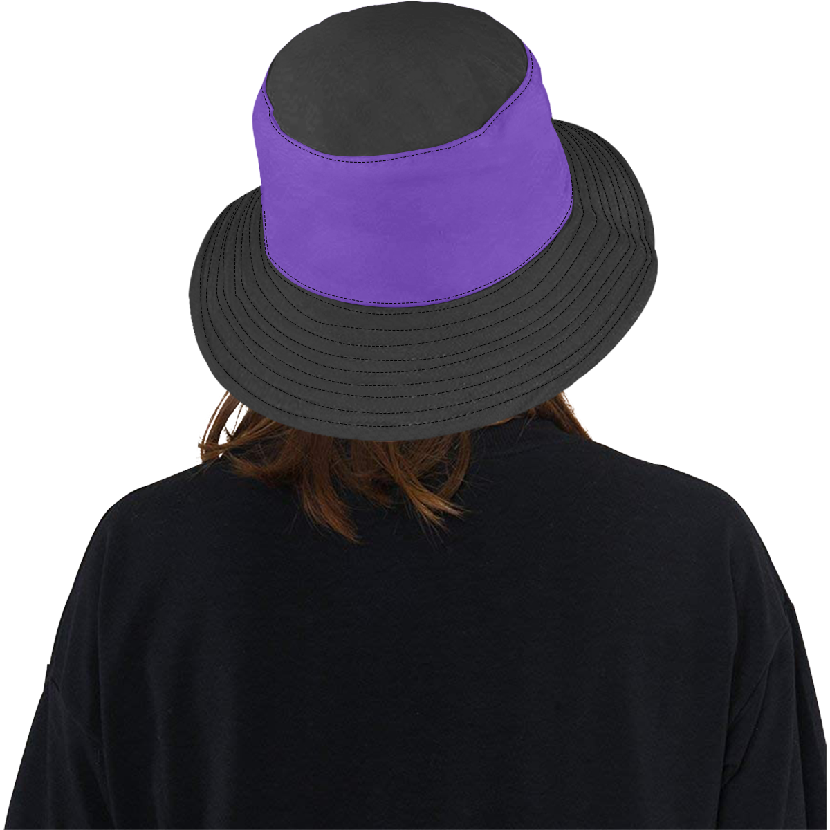solid colors black and purple All Over Print Bucket Hat