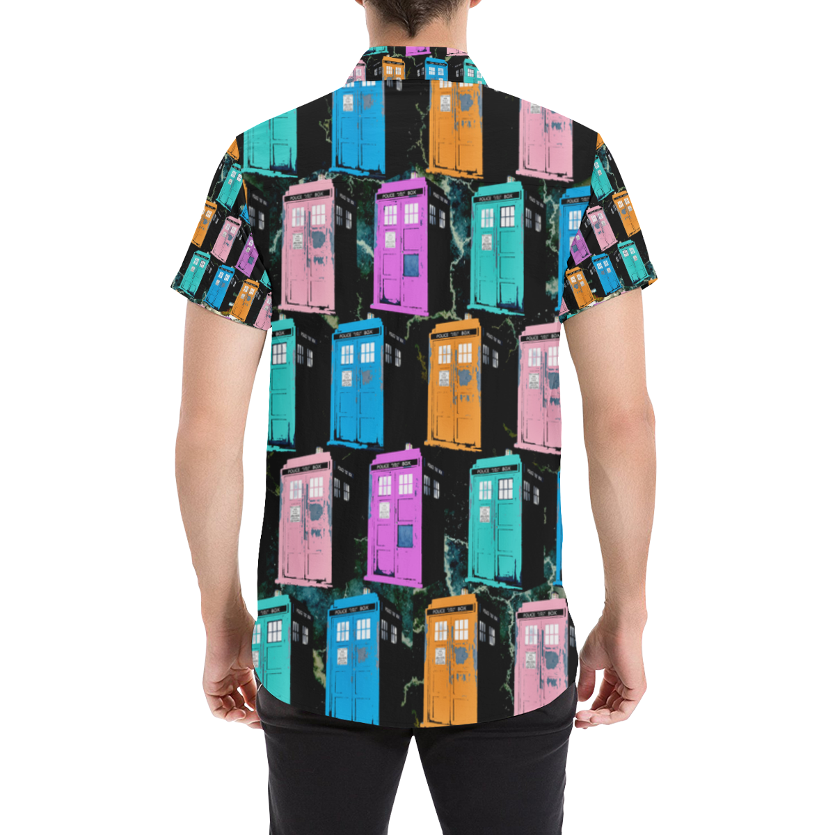Pop Art time machine Men's All Over Print Short Sleeve Shirt (Model T53)