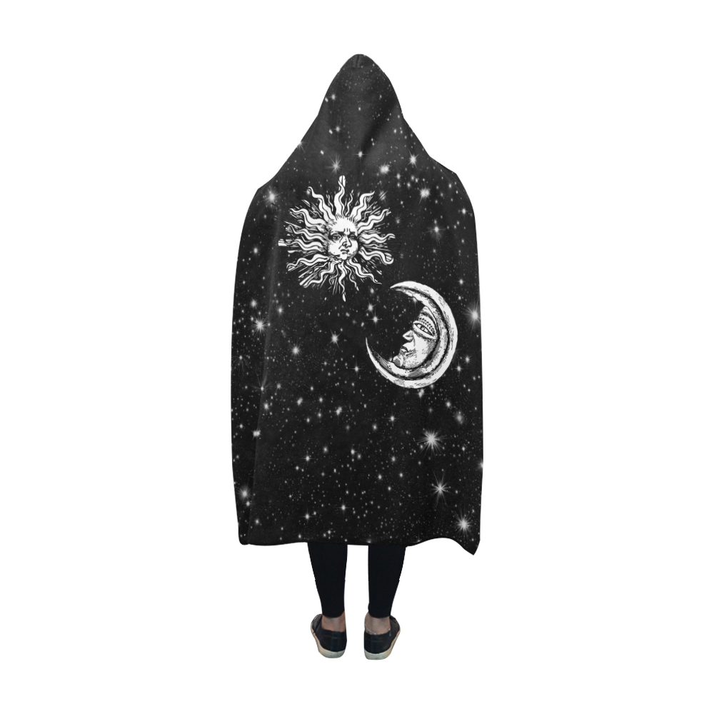 Mystic  Moon and Sun Hooded Blanket 60''x50''